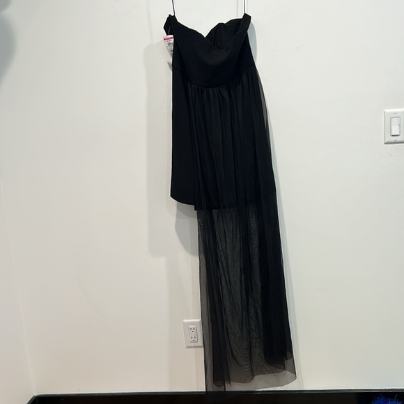 French Connection strapless whisper one leg mini maxi dress new size large / 12 - Picture 6 of 6